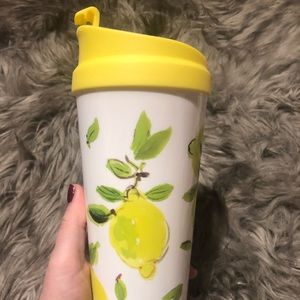 Adorable kate spade lemon print coffee tumblr